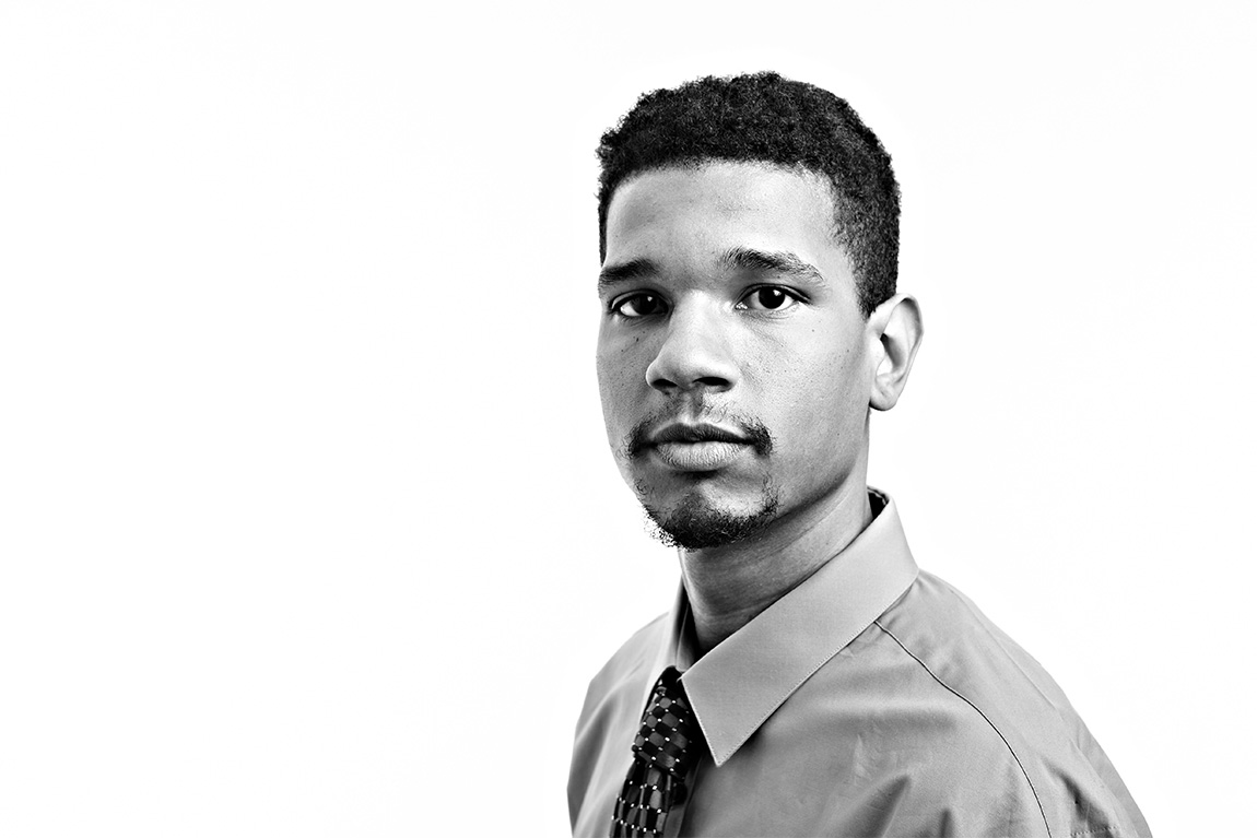 Black and white portrait of professional man