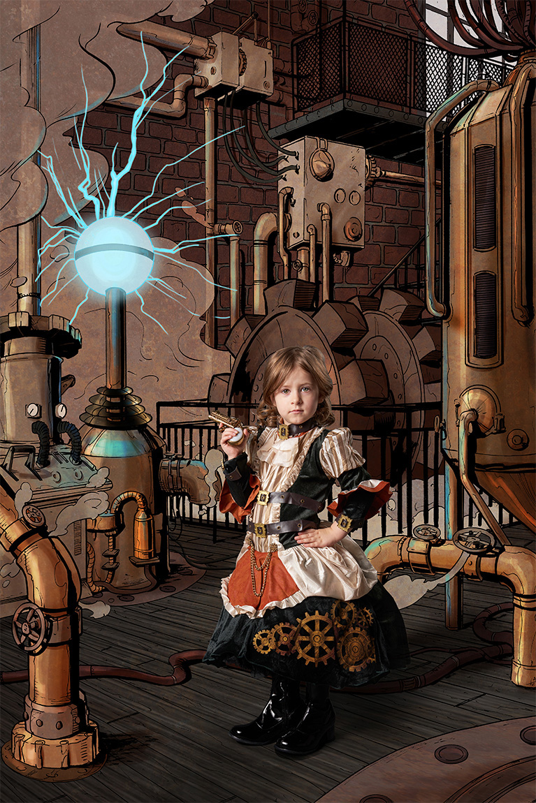 Steampunk-themed Halloween portrait special project