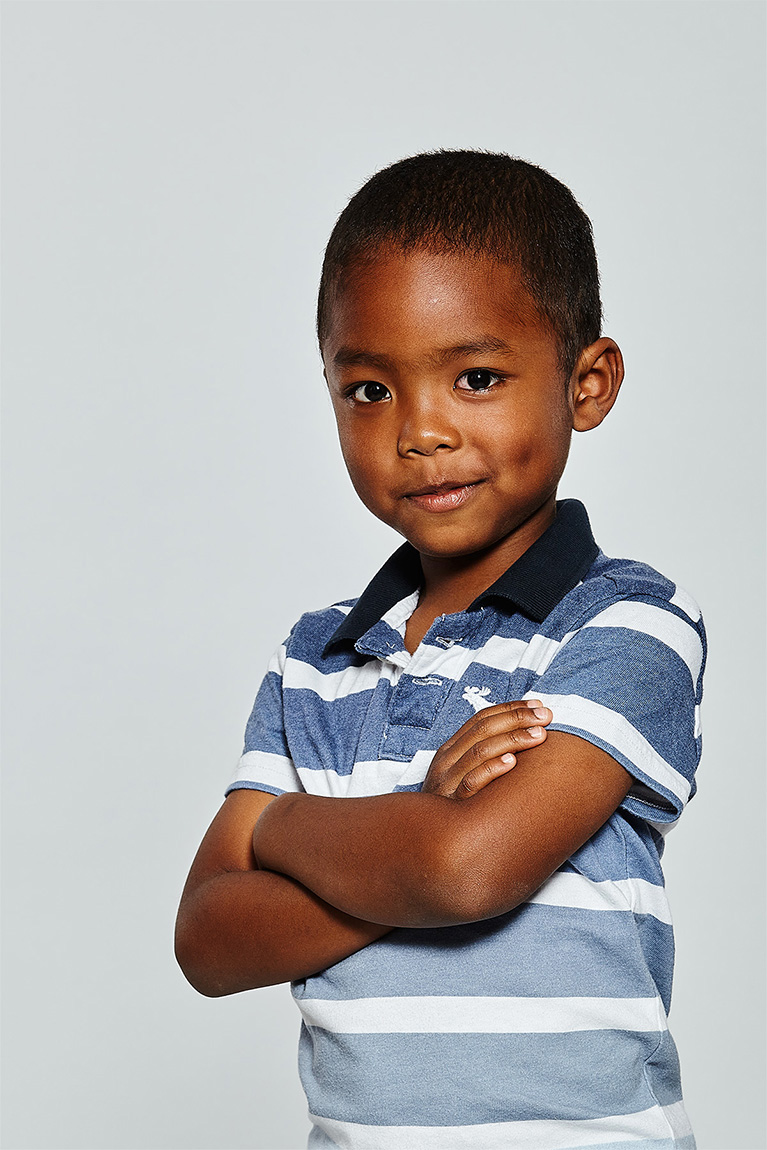 Studio portrait of child