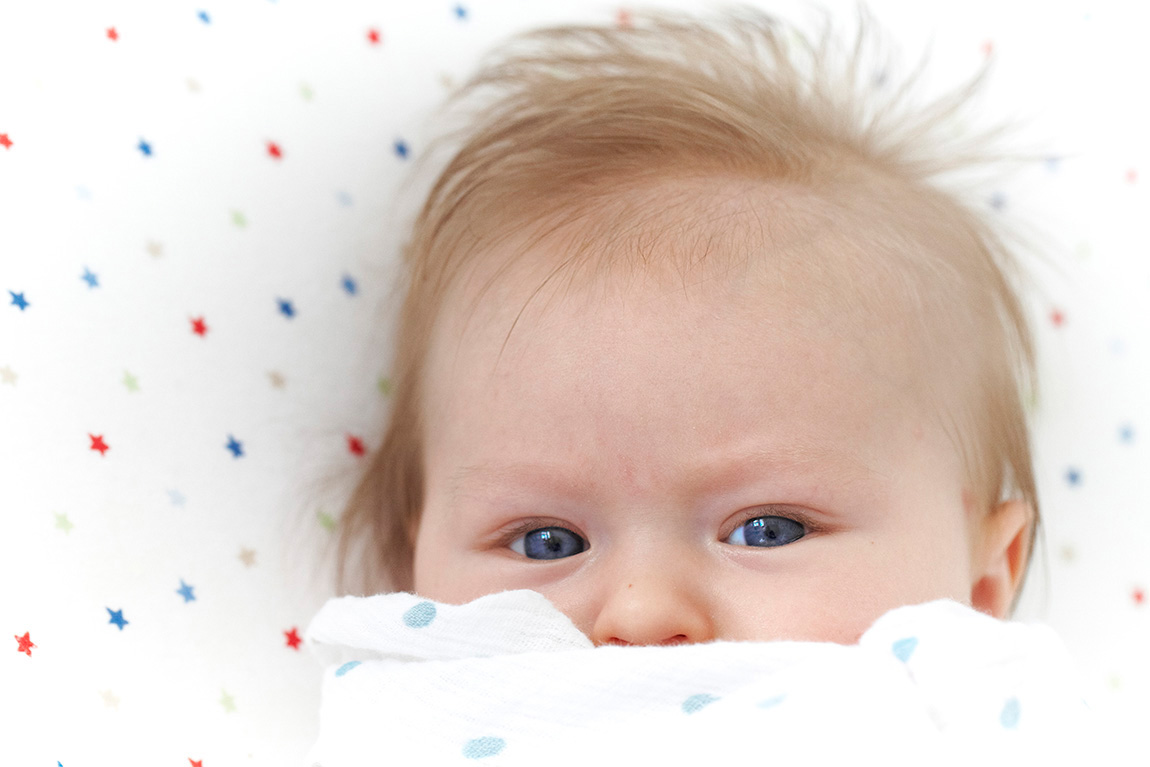Swaddled baby portrait